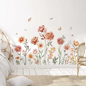 Наклейка на стіну Tanlaby Boho Flowers Вінілова 29 x 90 см synthetic.ua - Фото 1