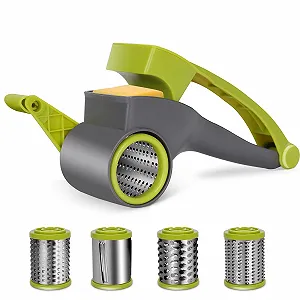 Терка для сиру MASTERTOP з ручкою, 4-в-1 ротаційна - Фото 1