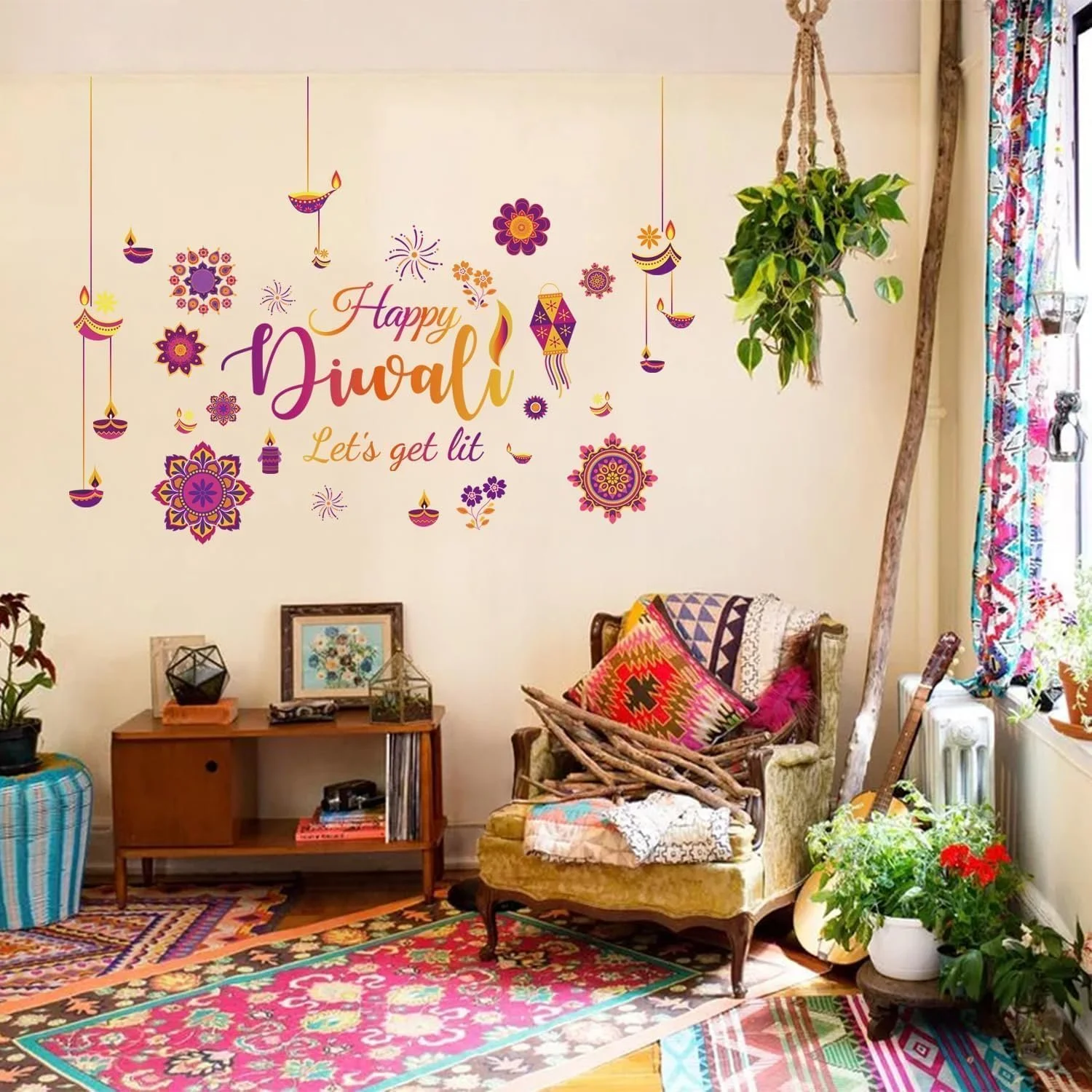 Наклейка на стіну HPNIUB Happy Diwali, фото №4