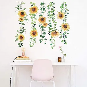 Наклейка на стіну Runtoo Соняшник Рослина Вінілова Водостійка synthetic.ua - Фото 1