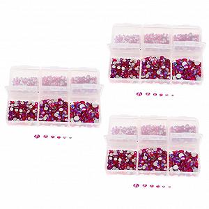 Стразы Плоские Healvian для ногтей, 3 коробки, инструмент для рукоделия, подвески для ногтей, украшения для рукоделия, DIY аксессуары для ногтей, косметика, стекло - Фото 1