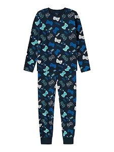 Піжама NAME IT Класична З довгими рукавами Малюнок Темно-синій 2 шт - Фото 1