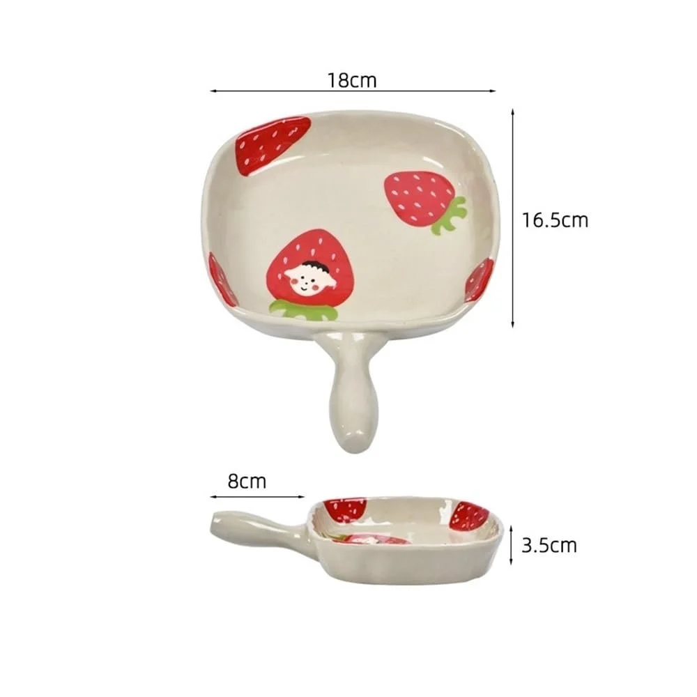 Форма для запекания керамическая многофункциональная термостойкая с одной ручкой подглазурная роспись, фото №2