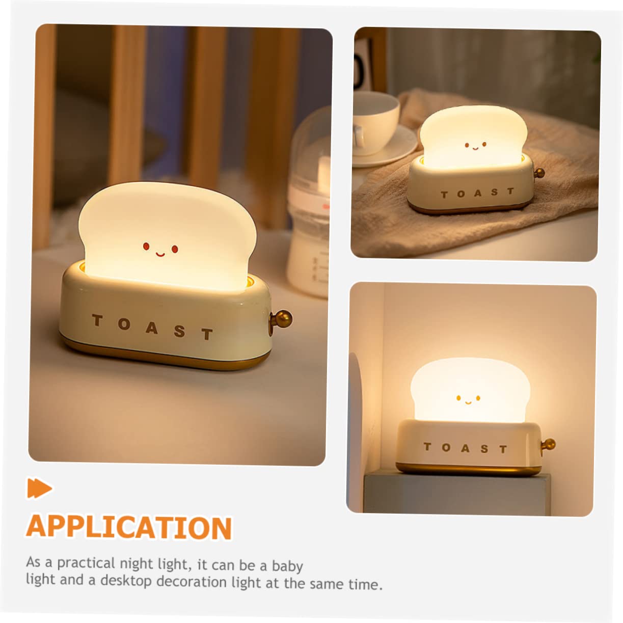 COOLHIYA Светильник Toaster Night Light для спальни детский розовый, фото №7