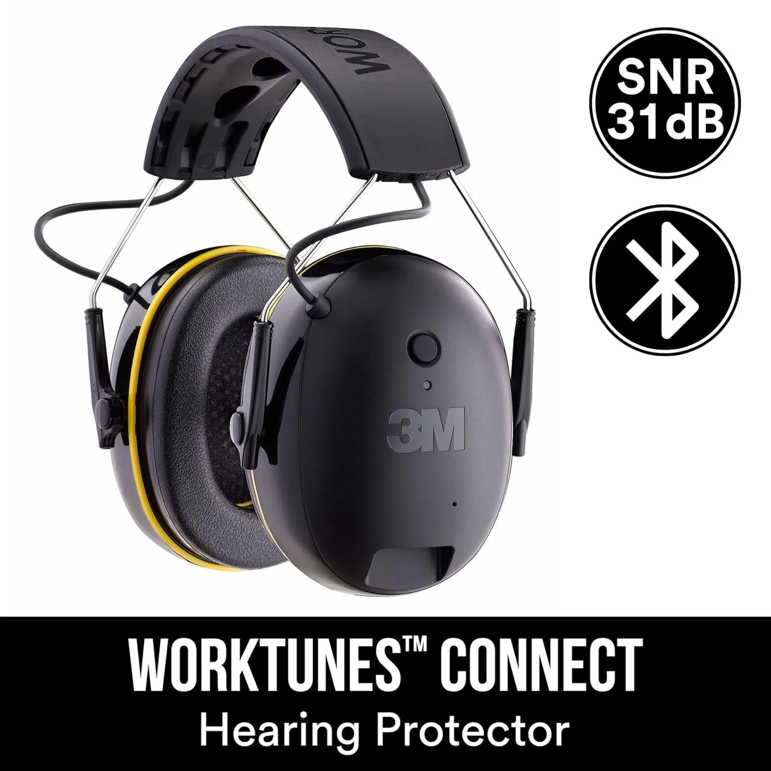 Протишумні навушники 3M WorkTunes Connect 90543 / Bluetooth / До 30 годин роботи від кейсу / Чорні, фото №2
