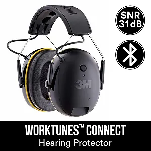 Противошумные наушники 3M WorkTunes Connect 90543 / Bluetooth / До 30 часов работы от кейса / Черные synthetic.ua - Фото 1
