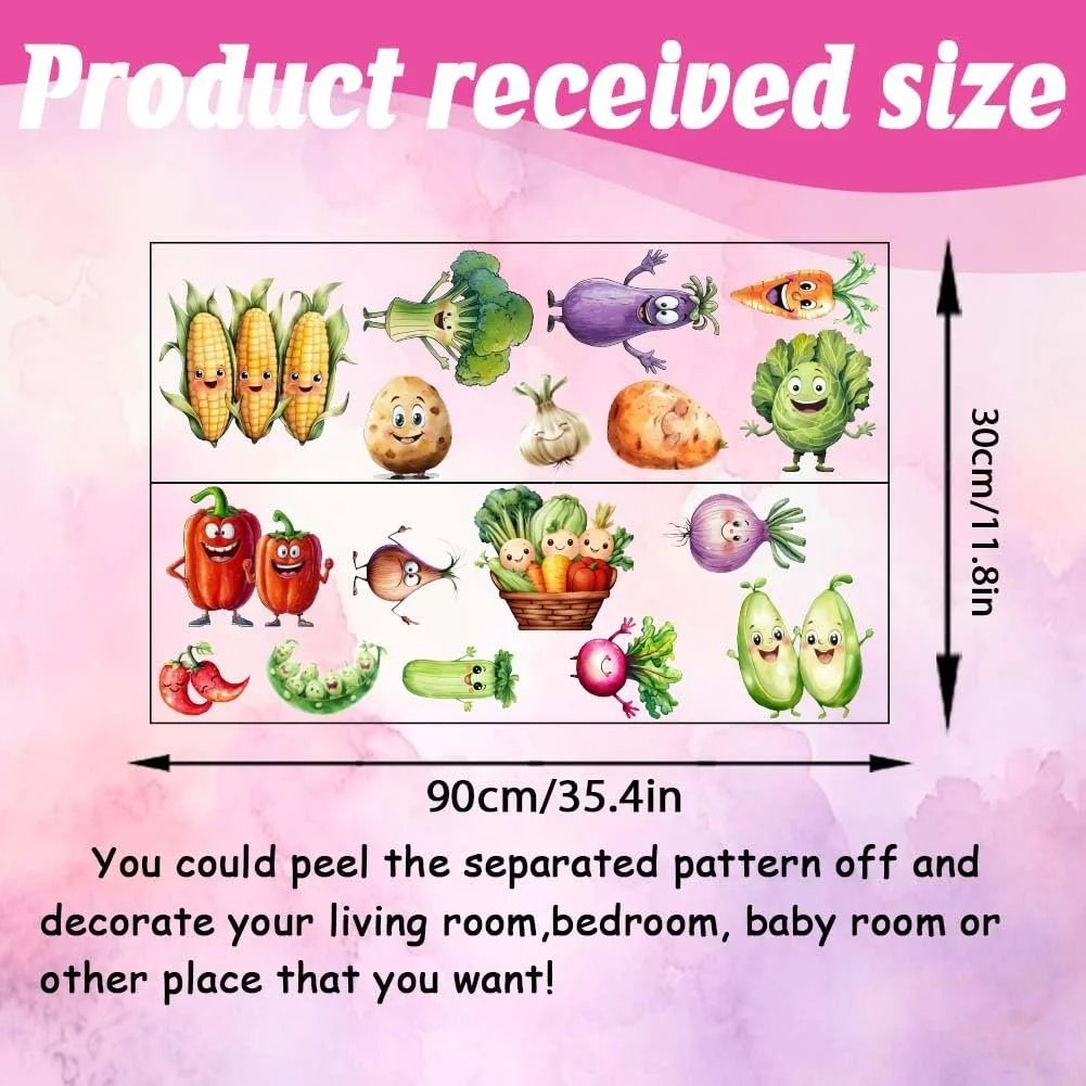 Наклейка на стіну SUPERDANT Cartoon Vegetables Вінілова Самоклеюча, фото №2
