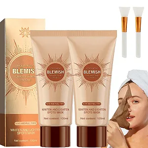 Маска для лица Fosoloni Parowu Brightening and Stain Remover, травяная маска для удаления пятен с кисточкой, для ухода за кожей, укрепляет, уменьшает поры и выравнивает тон кожи, для всех типов кожи (2 шт. в упаковке) - Фото 1