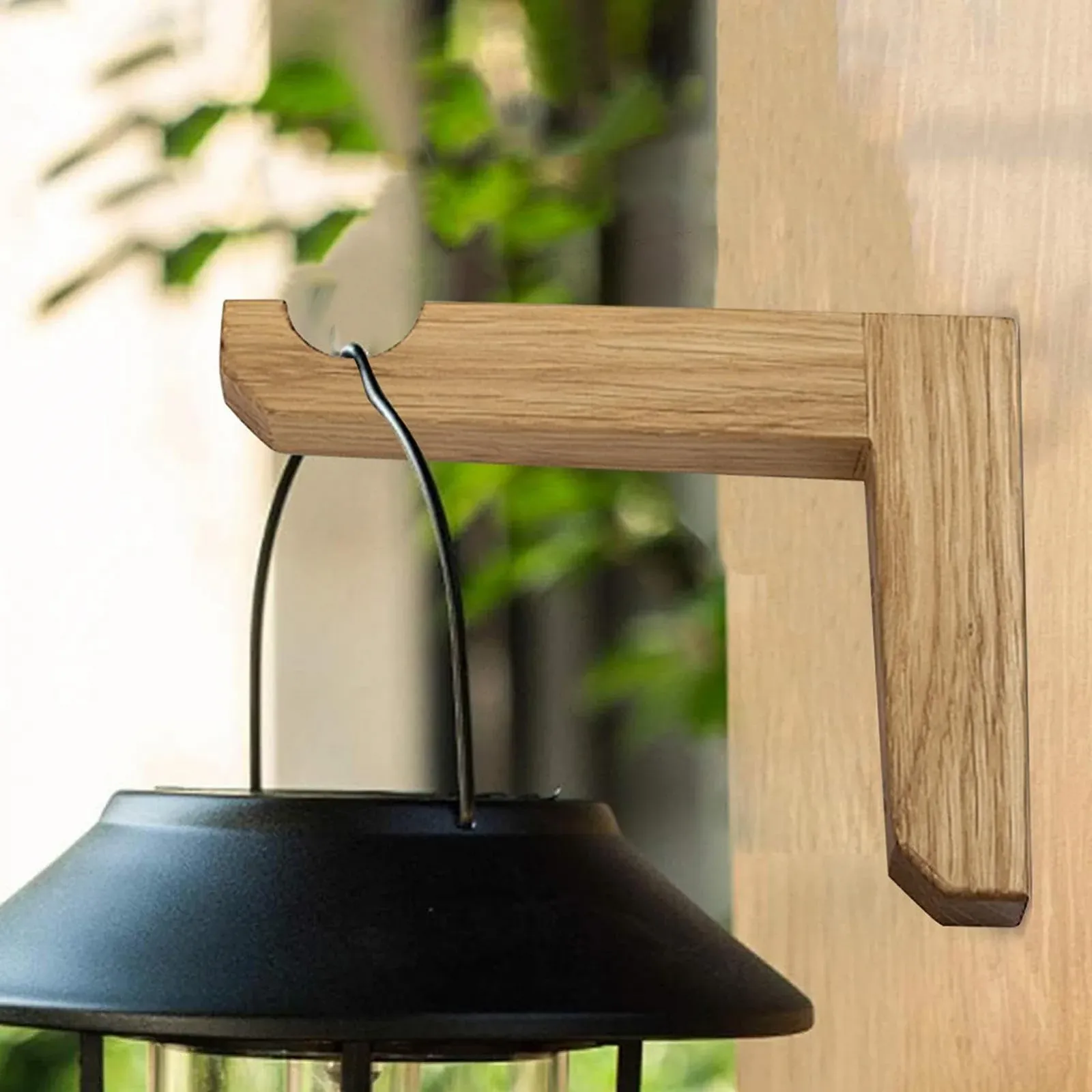 Гачок для рослин настінний L-подібний дерев'яний для приміщень та вулиці, фото №3