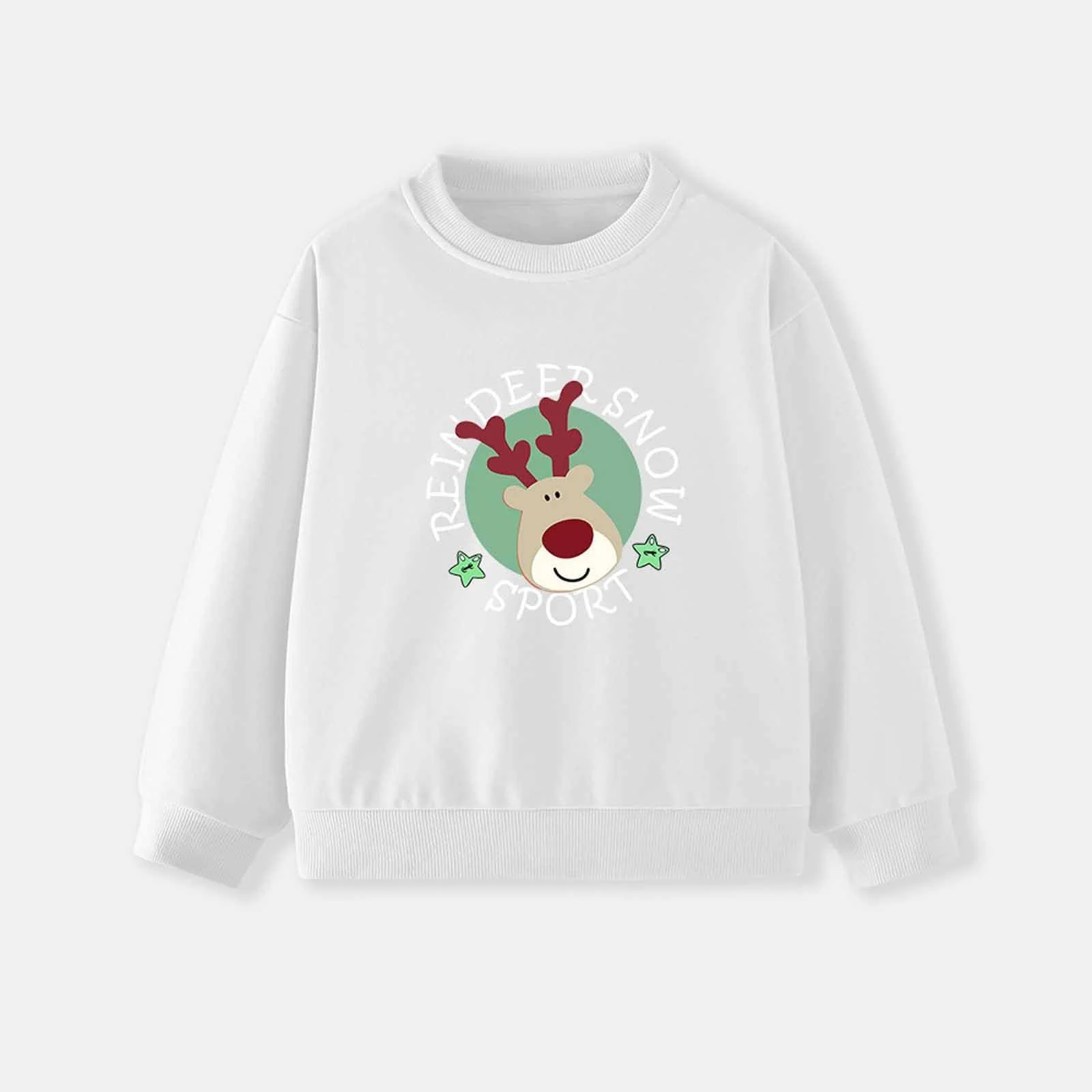 Детский рождественский свитшот с капюшоном, флисовый, с передним карманом, размер 110/134, фото №2