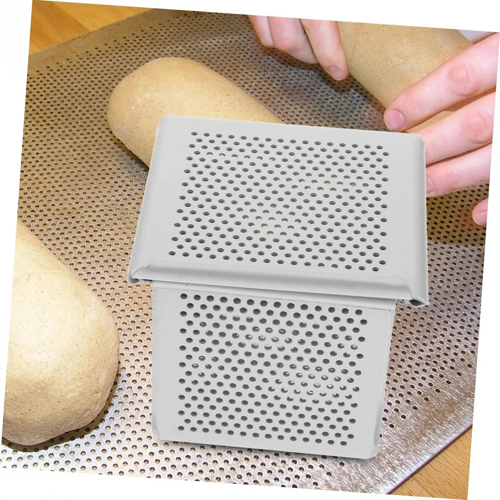 Форма для хлеба алюминиевая мини квадратная с крышкой антипригарная, фото №5