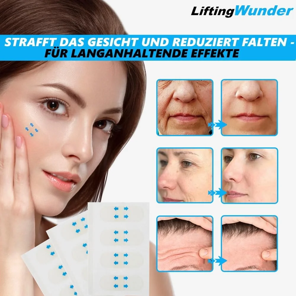 Стрічки для підтяжки обличчя LiftingWunder, невидима підтяжка обличчя, наліпки, 60 штук в упаковці, фото №6