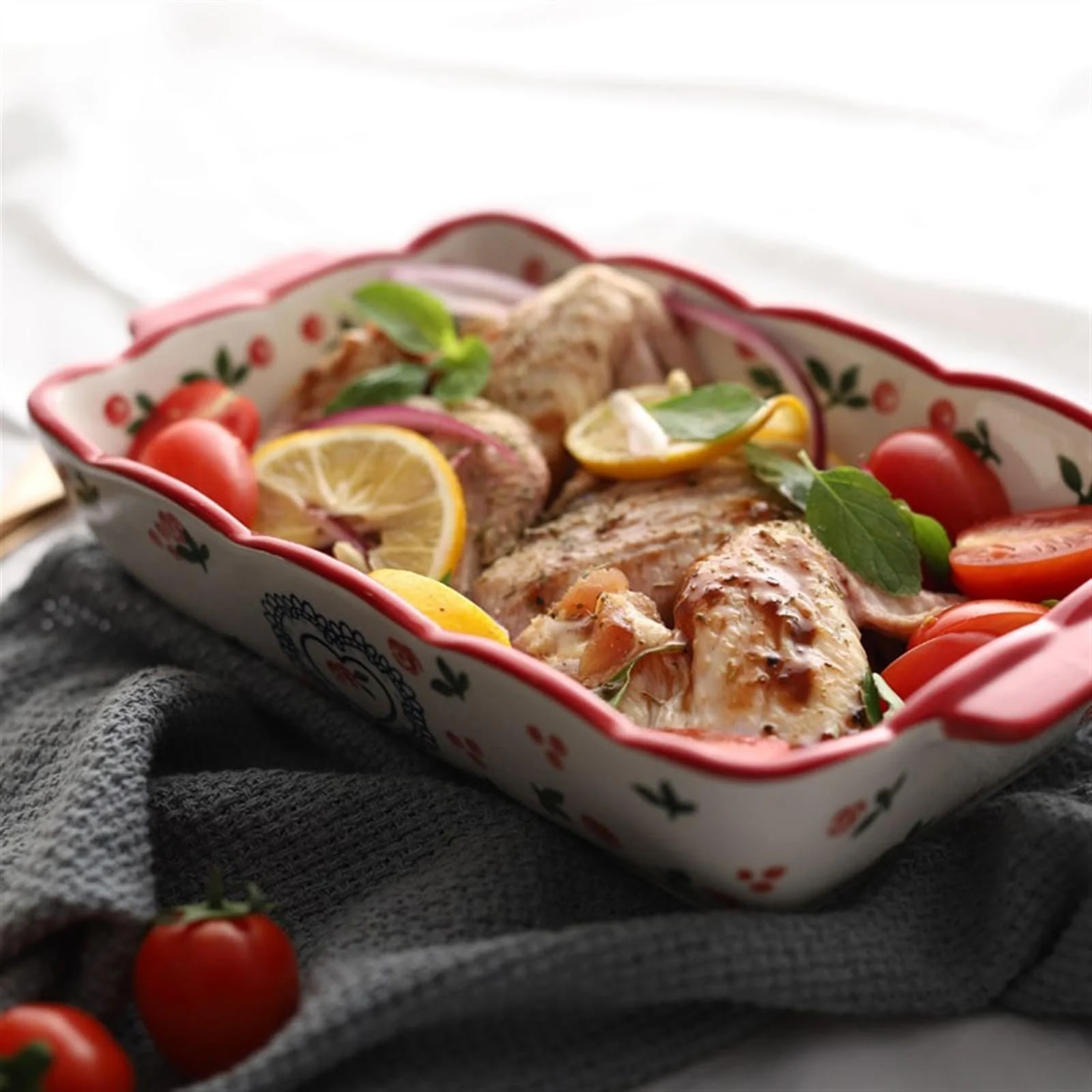 Форма для запекания 600 мл керамическая порцеляновая с двумя ручками, фото №6