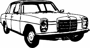 Наклейка на стену Mercedes-Benz Stroke Eight W 114 W 115 Тюнинг аксессуар - Фото 1