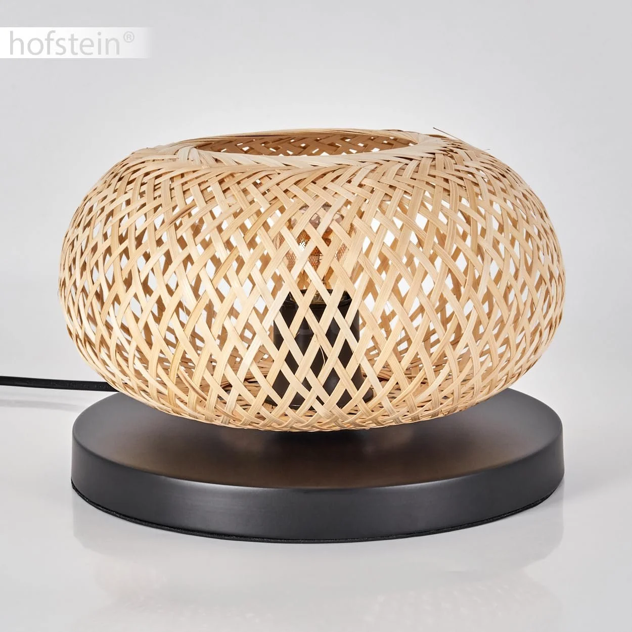 Настільна лампа Bauro Metal/Bamboo Boho Design 25 см E27 Чорний/Натуральний, фото №9