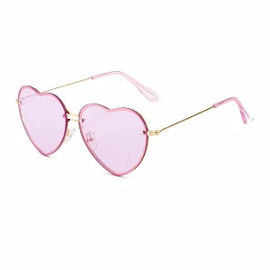 Солнцезащитные очки Сердце Dollger Без оправы Форма сердца Металлическая оправа UV400 - Фото 1