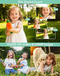 Цифрова фотокамера 1080P 44MP 16X Digital Zoom 2.4" LCD 32G Green synthetic.ua - Фото 1