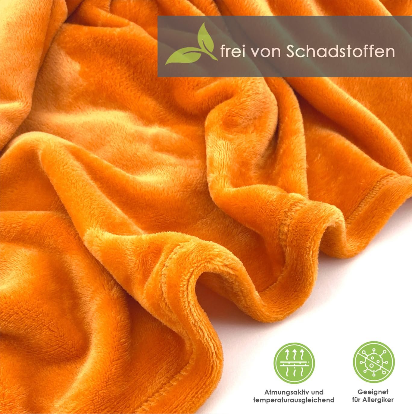 Плед heimtexland Фланелевое Мягкое Теплое OEKO-TEX Покрывало на кровать Накидка на диван Флисовое Безворсовое Очень мягкое XL Type 380 150 x 200 см Оранжевое, фото №2 Плед heimtexland Фланелевое Мягкое Теплое OEKO-TEX Покрывало на кровать Накидка на диван Флисовое Безворсовое Очень мягкое XL Type 380 150 x 200 см Оранжевое, фото №2