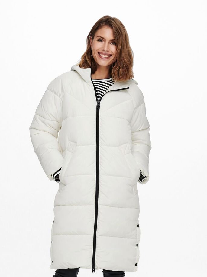Пальто ONLY ONLAMANDA LONG PUFFER COAT CC OTW 15233425 Cloud Dancer Белый L, фото №1
