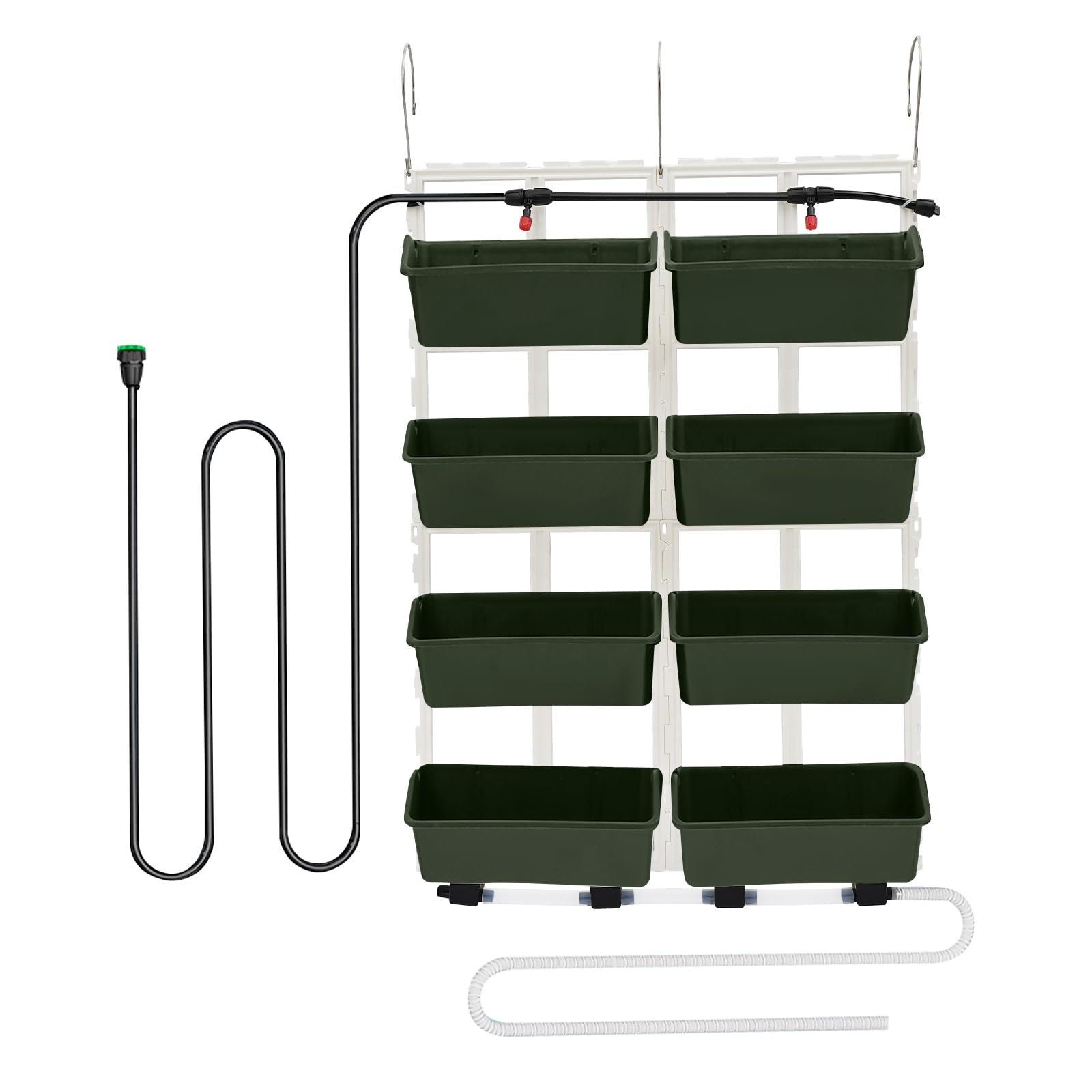 Вертикальна стіна для рослин з 8 кишенями, системою крапельного поливу та дренажу Темно-зелений, фото №1 Вертикальна стіна для рослин з 8 кишенями, системою крапельного поливу та дренажу Темно-зелений, фото №1