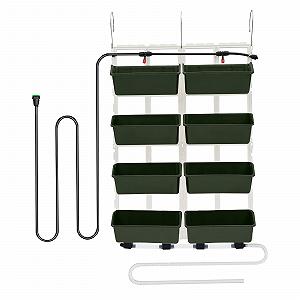 Вертикальна стіна для рослин з 8 кишенями, системою крапельного поливу та дренажу Темно-зелений - Фото 1