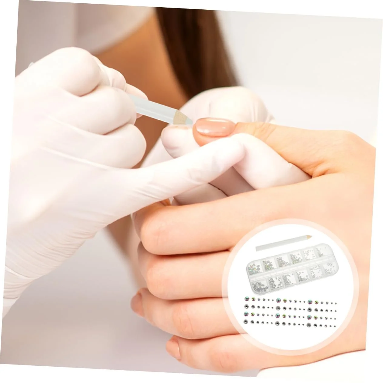 Набор для ногтей Стразы для маникюра Кристаллические бусины Плоские драгоценные камни Стекло, фото №8