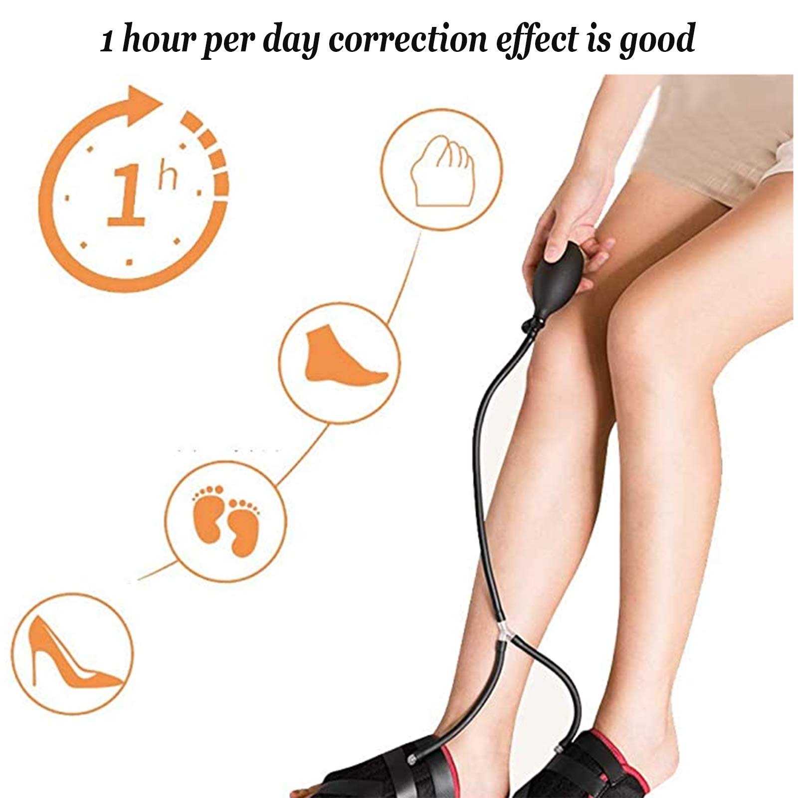 Коректор великого пальця стопи пневматичний, шина для випрямлення пальців з регульованим тиском повітря, денний і нічний, для чоловіків і жінок, фото №2