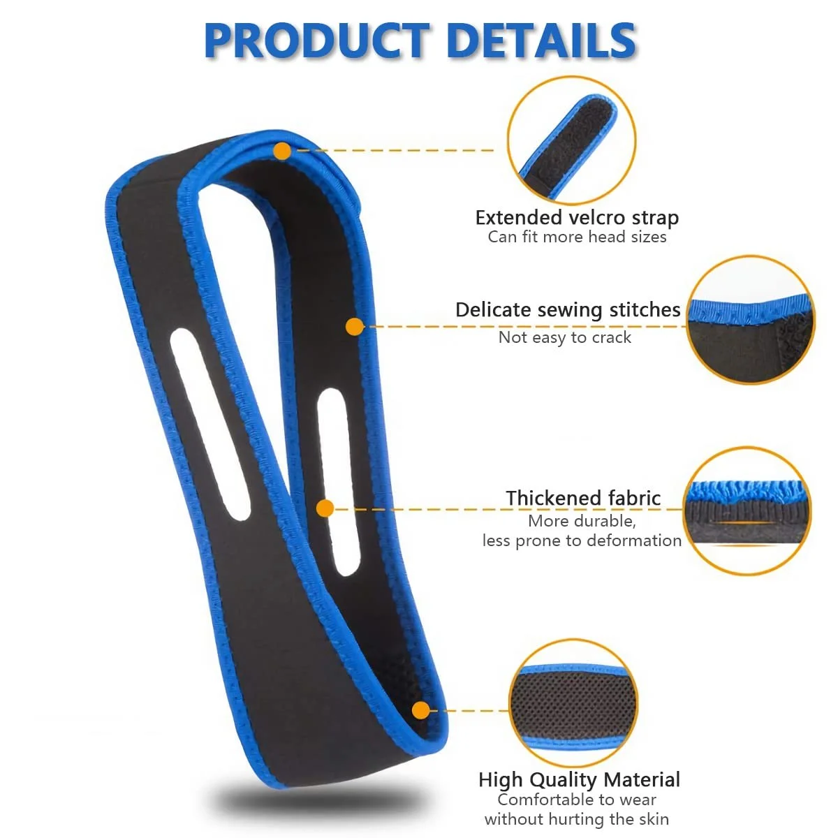 Ремешок против храпа YUTOU, профессиональный, эффективный, 2 шт. (синий, розовый), фото №2