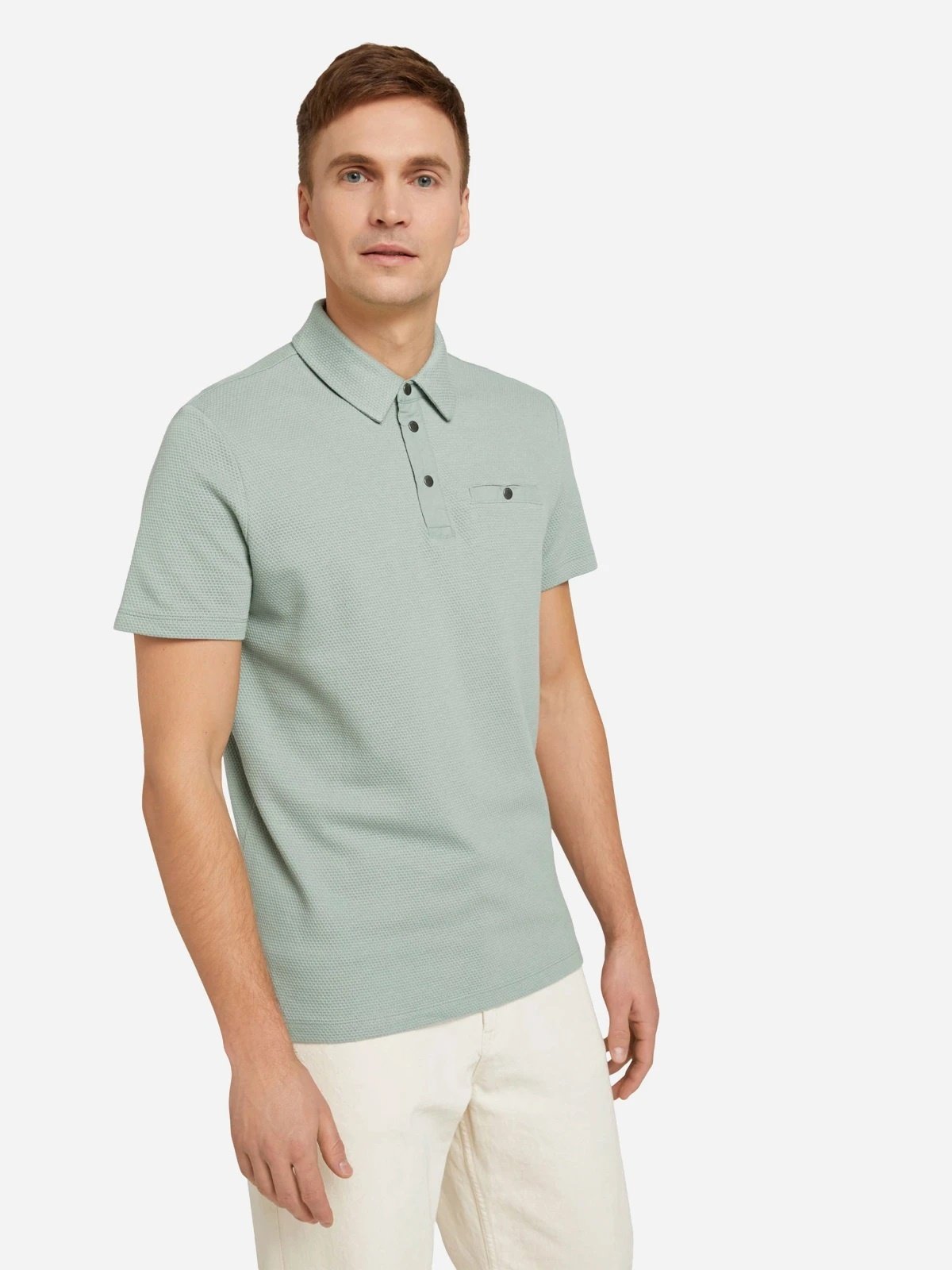 Поло structured polo with pocket 1030388XX1012960 Tom Tailor Сірий 2XL, фото №1
