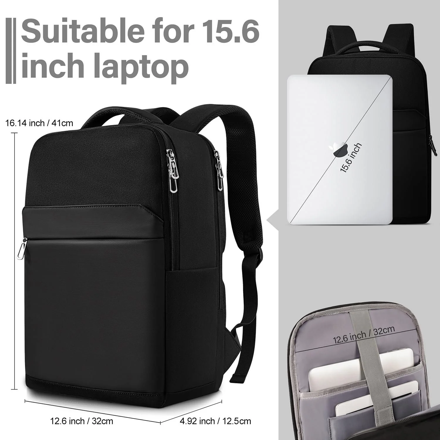 Рюкзак для ноутбука SONAMBULO 15.6 дюйма з USB Чорний, фото №4 Рюкзак для ноутбука SONAMBULO 15.6 дюйма з USB Чорний, фото №4