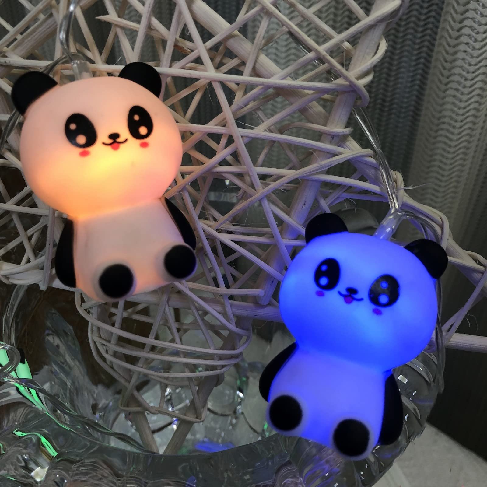 Гирлянда Riaxuebiy Фея, 10 LED, 1,65 м, Панда, разноцветный, фото №4