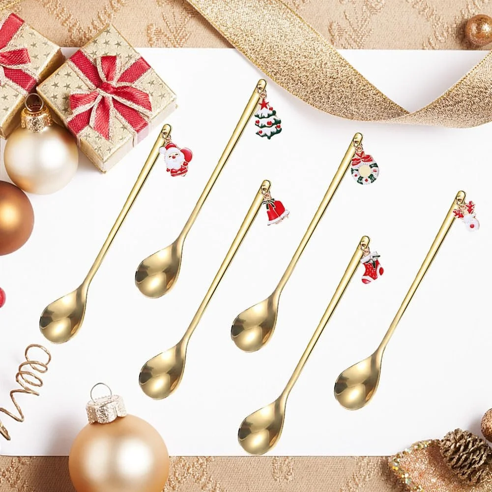 Набір столового посуду Ложка для змішування кави Різдвяна 6 предметів, фото №7