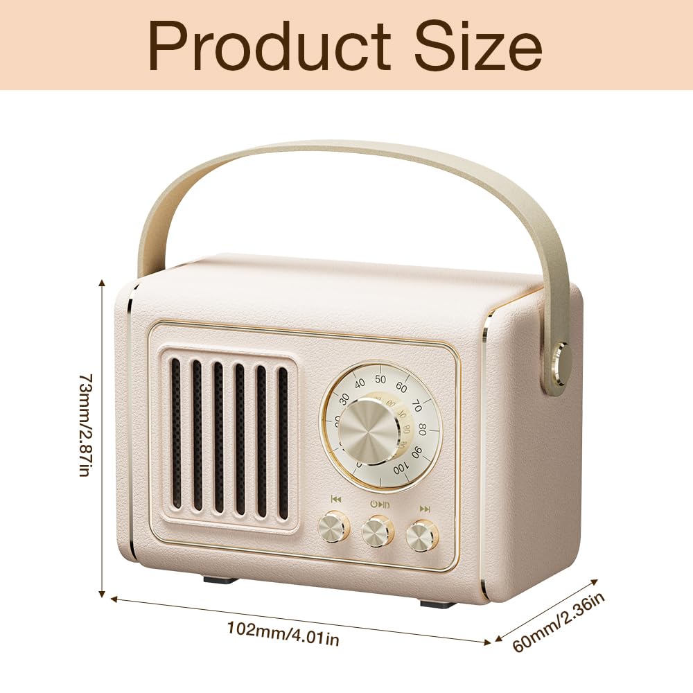 Колонка Mineup Nostalgia Radio Small Mini Bluetooth Cream, фото №2