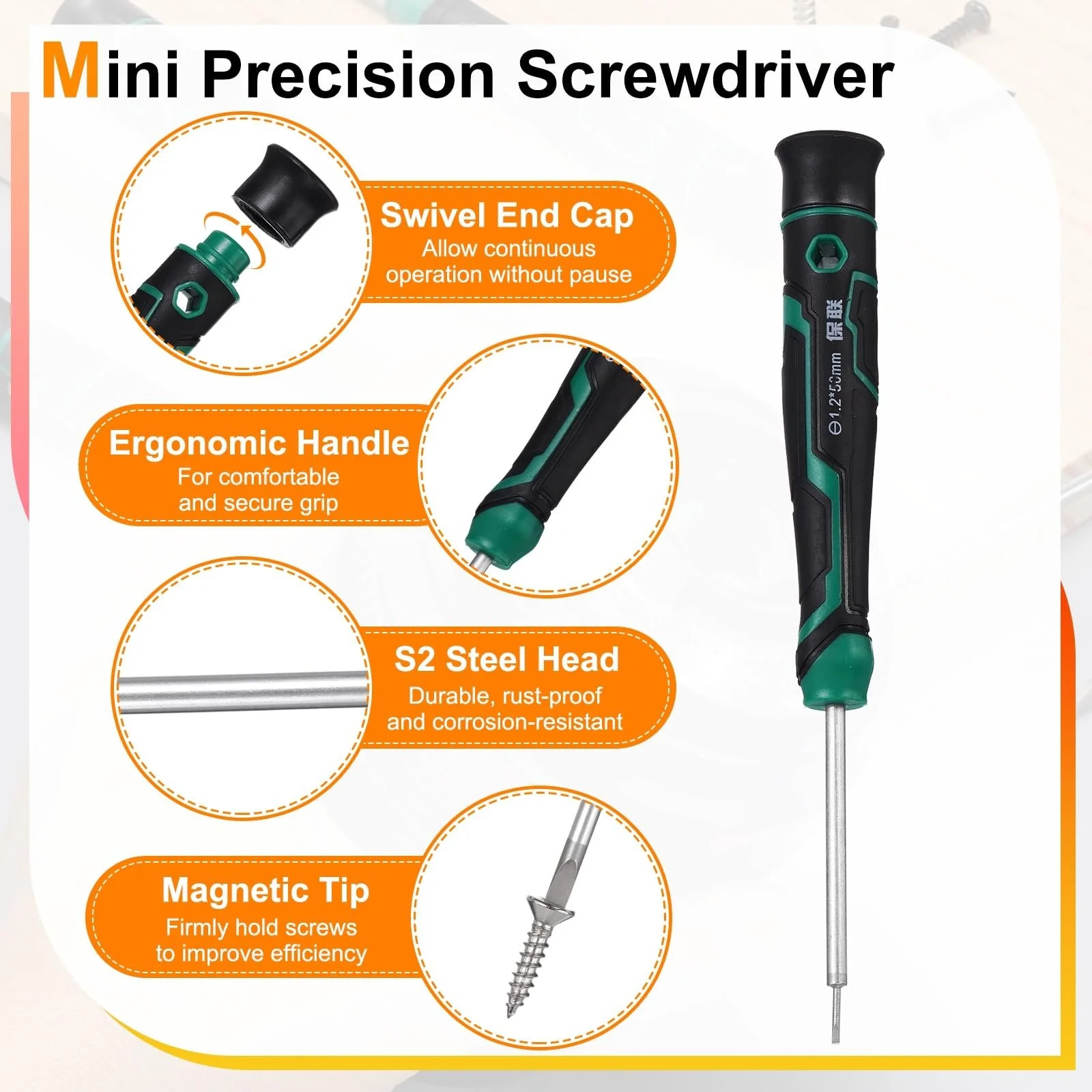 Викрутка прецизійна шліцьова sourcing map SL1.2 13.7 см магнітна S2, фото №3