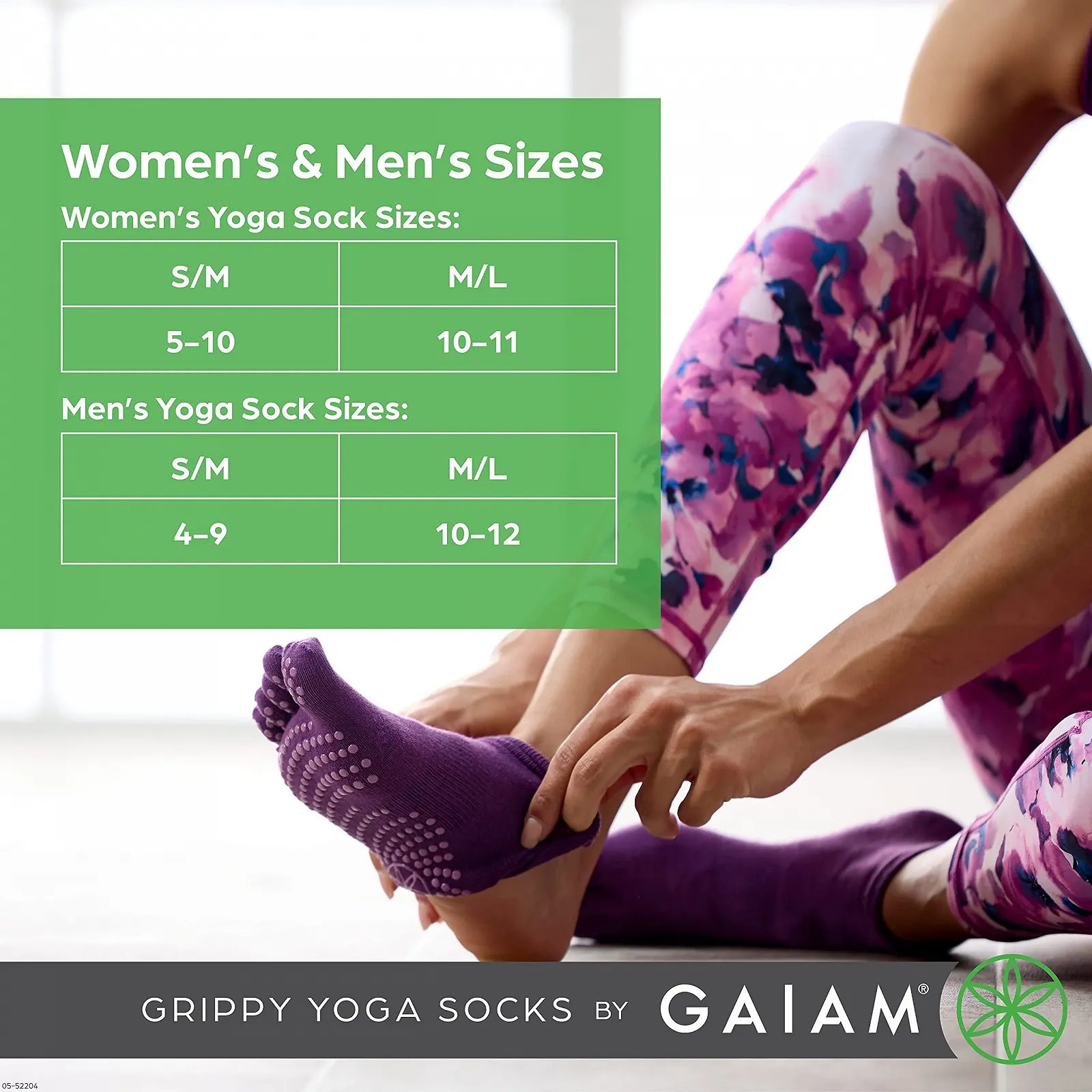 Шкарпетки для йоги Gaiam Unisex Grippy (1 пара), фото №7