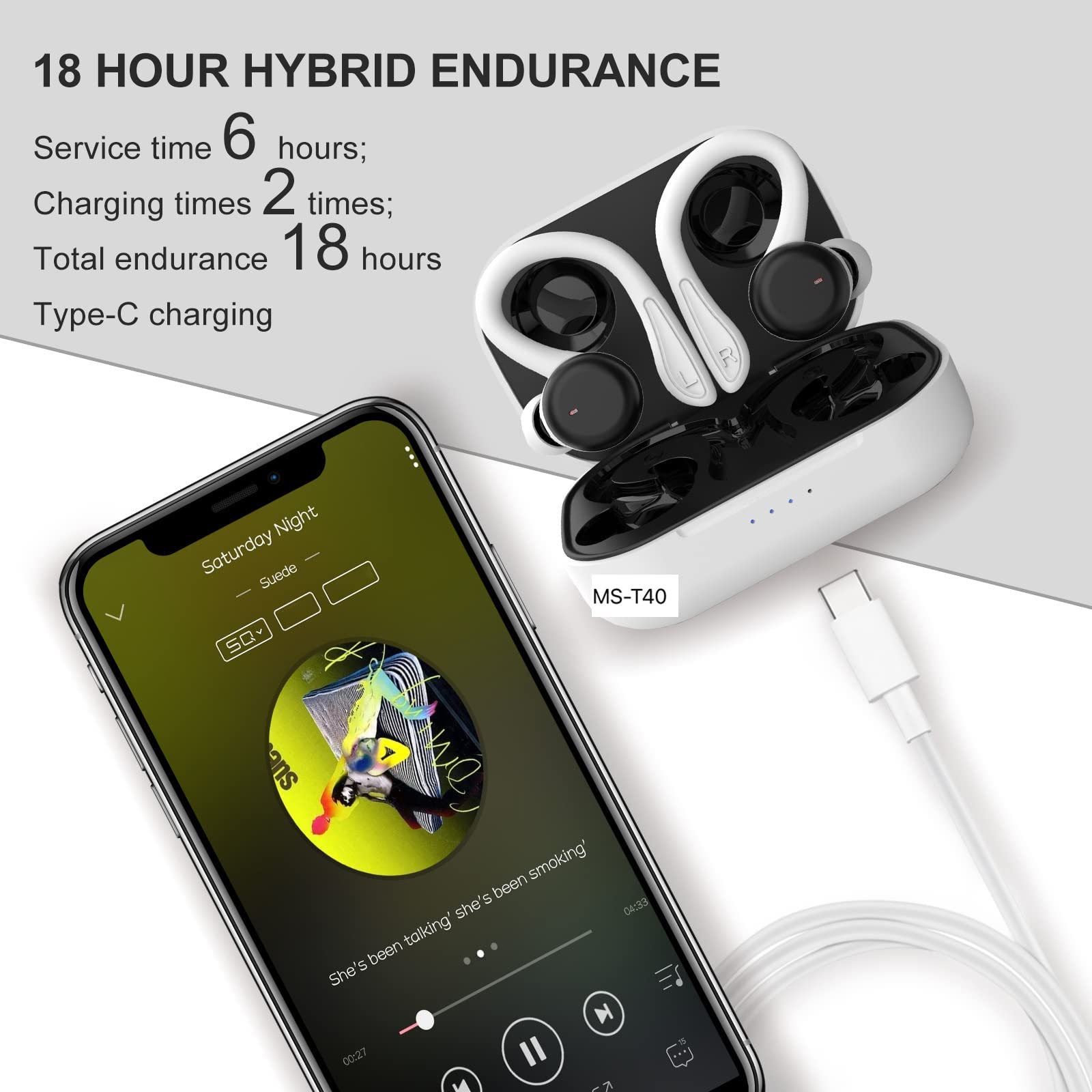 Навушники Xmenha Bluetooth Білий, фото №3