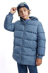 Зимова куртка DeFacto для хлопчиків, стандартний крій, з капюшоном - Фото 1