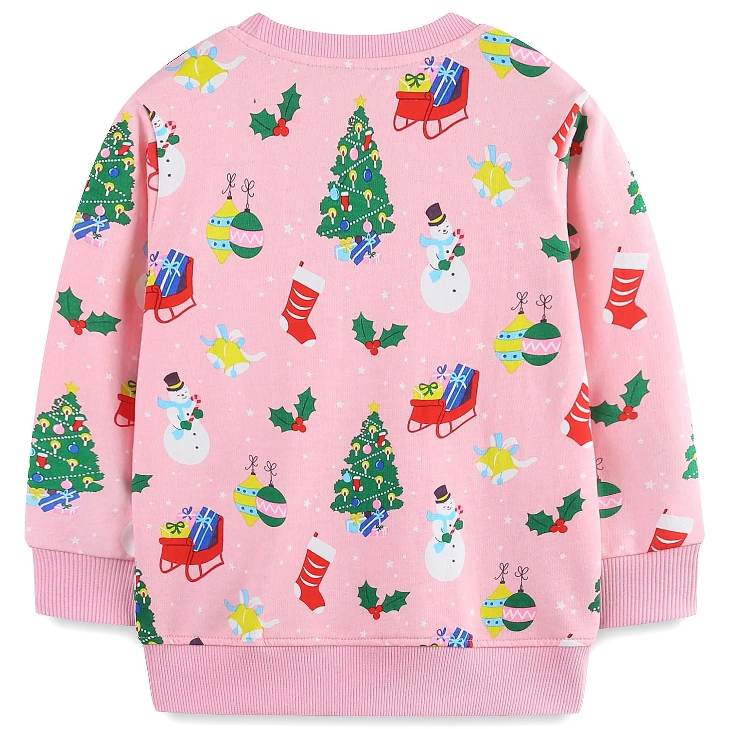 Рождественский джемпер для девочек Детская рождественская одежда Толстовки с оленями Хлопковая теплая рождественская рубашка с длинными рукавами 1-7 лет, фото №7