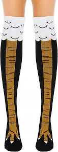 Забавные чулки Женские Мужские Забавные носки с куриными лапками Гольфы Чулки выше колена Теплые носки Леггинсы Чулки выше колена Цыплята Мультяшные спортивные носки Унисекс Мультяшные носки Забавный подарок - Фото 1