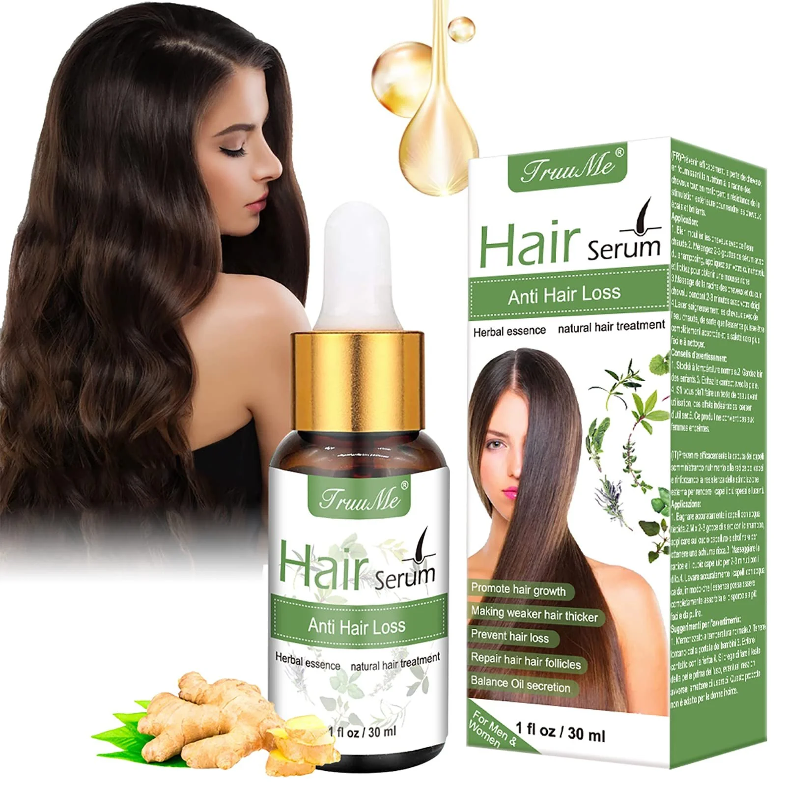 Сироватка для росту волосся Натуральна трав'яна есенція проти випадіння волосся, фото №1