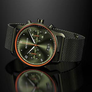 Чоловічий годинник аналоговий кварцовий DeTomaso Sorpassso Velocita Olive Orange, оливковий synthetic.ua - Фото 1