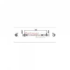 Гальмівний шланг METZGER 4112005 GREENPARTS для NISSAN, задня вісь зліва - Фото 1