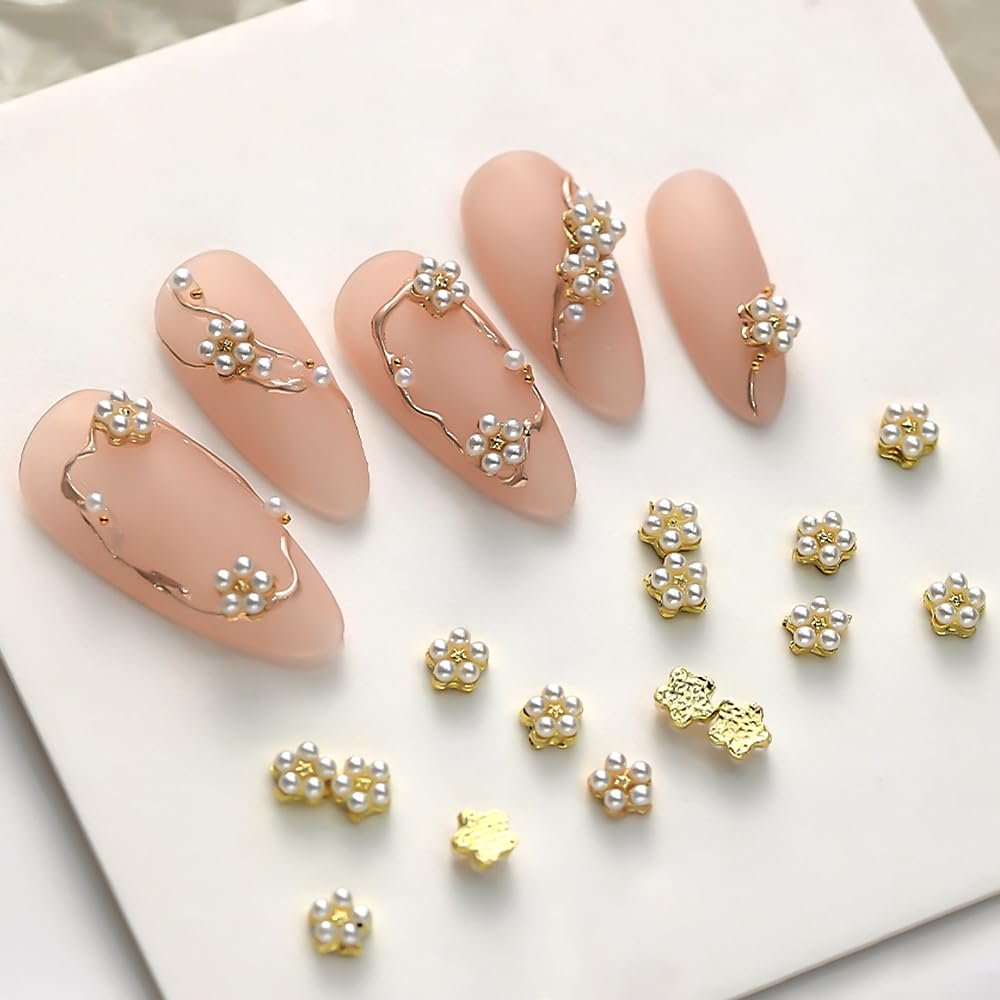 3D Белый жемчужный цветок для ногтей Жемчужный цветок для ногтей Маленькие цветы для ногтей Аксессуары для ногтей Стразы для ногтей Дизайн ногтей Украшения для ногтей Стразы для ногтей, фото №6