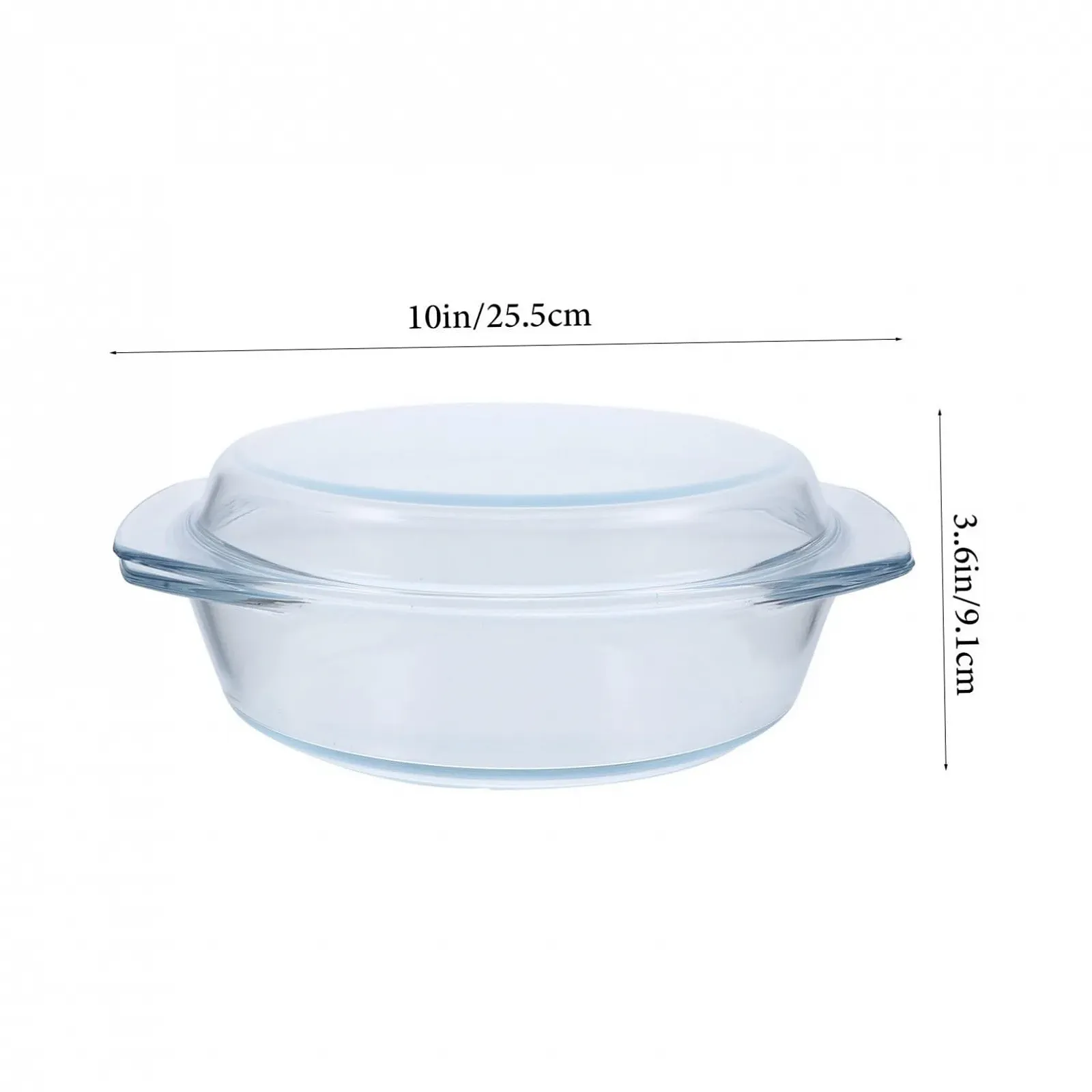 Скляна форма для запікання з кришкою термостійка для мікрохвильової печі та посудомийної машини, фото №2