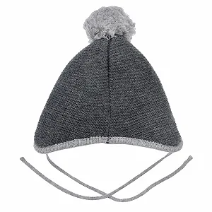 Вязаная детская шапка BONDI Baby Lausbub 91584 | Anthra Melange 49 synthetic.ua - Фото 1