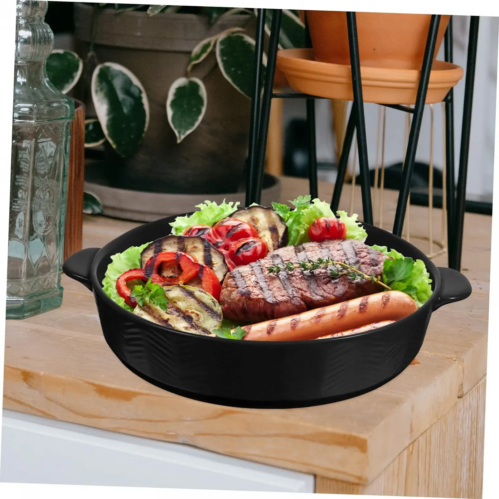 Форма для запекания Ciieeo Круглая Керамическая С двумя ручками Антипригарная Термостойкая, фото №7