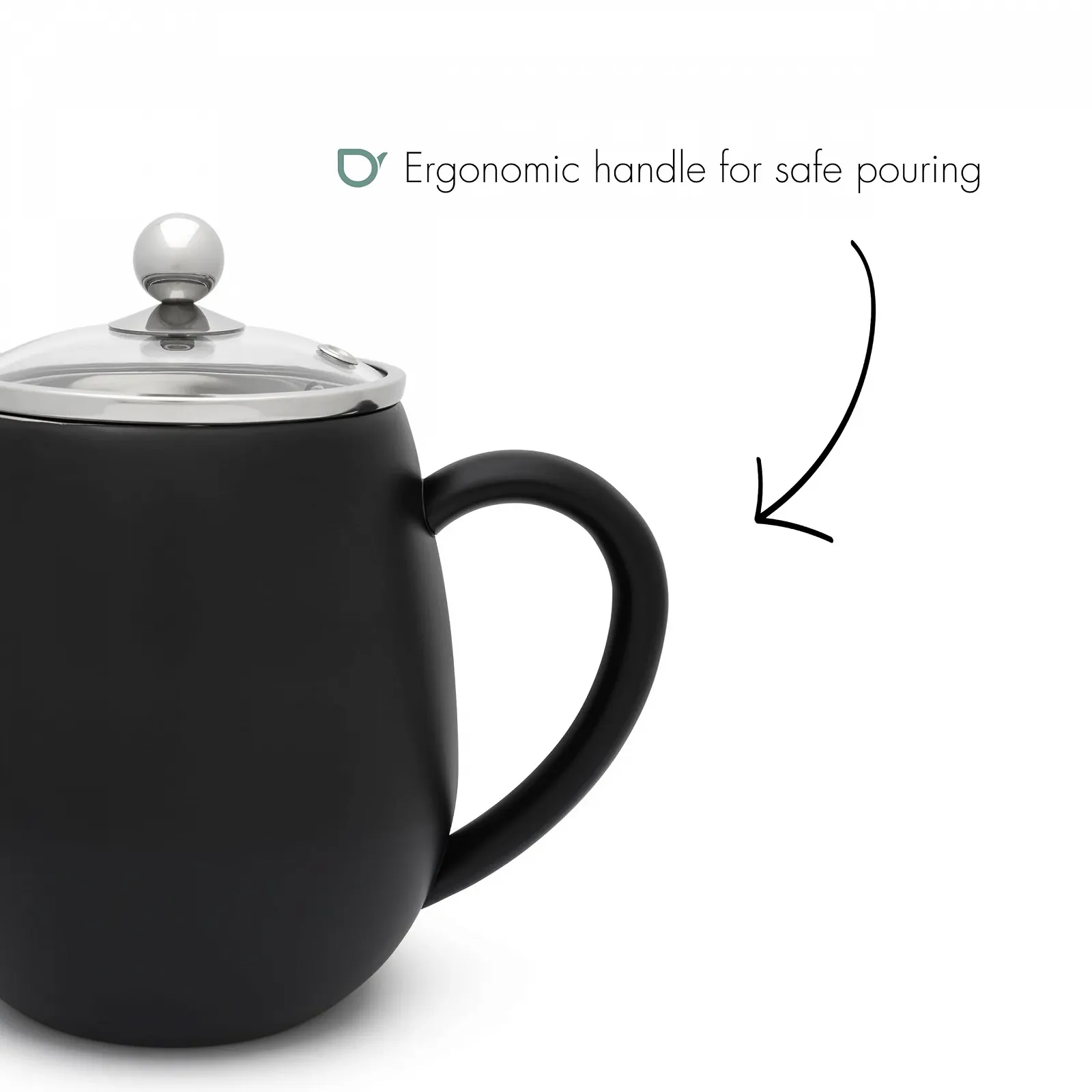 Чайник-заварник Bredemeijer Small Чорний двостінний з нержавіючої сталі 1,1 літра з фільтром для заварювання розсипного чаю, фото №5