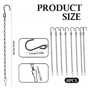 Цепи для подвесных корзин металлические 40 см 8 шт. synthetic.ua - Фото 1