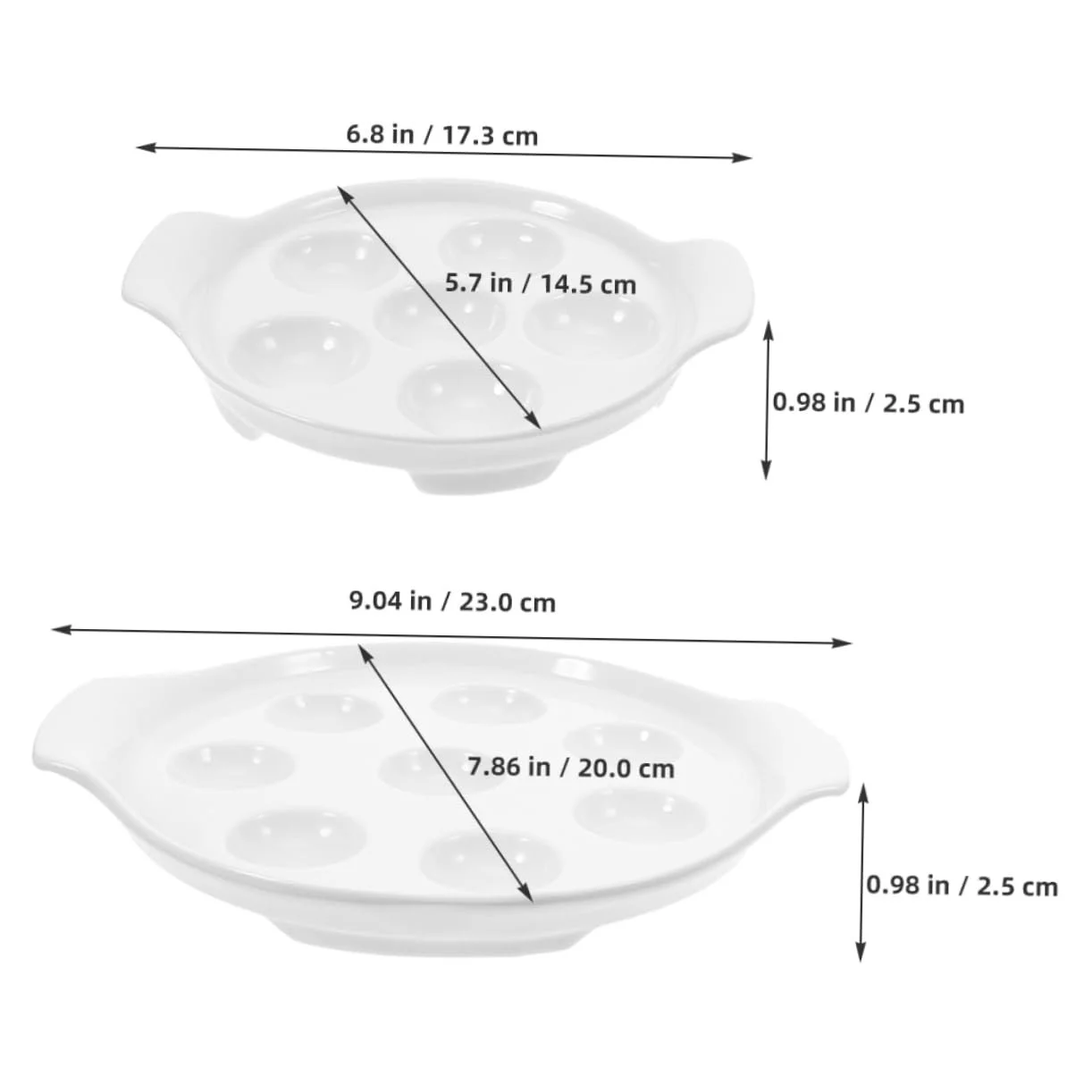 Набір форм для равликів BESTOYARD Керамічні порцелянові на ніжках 2 шт. Білий, фото №2