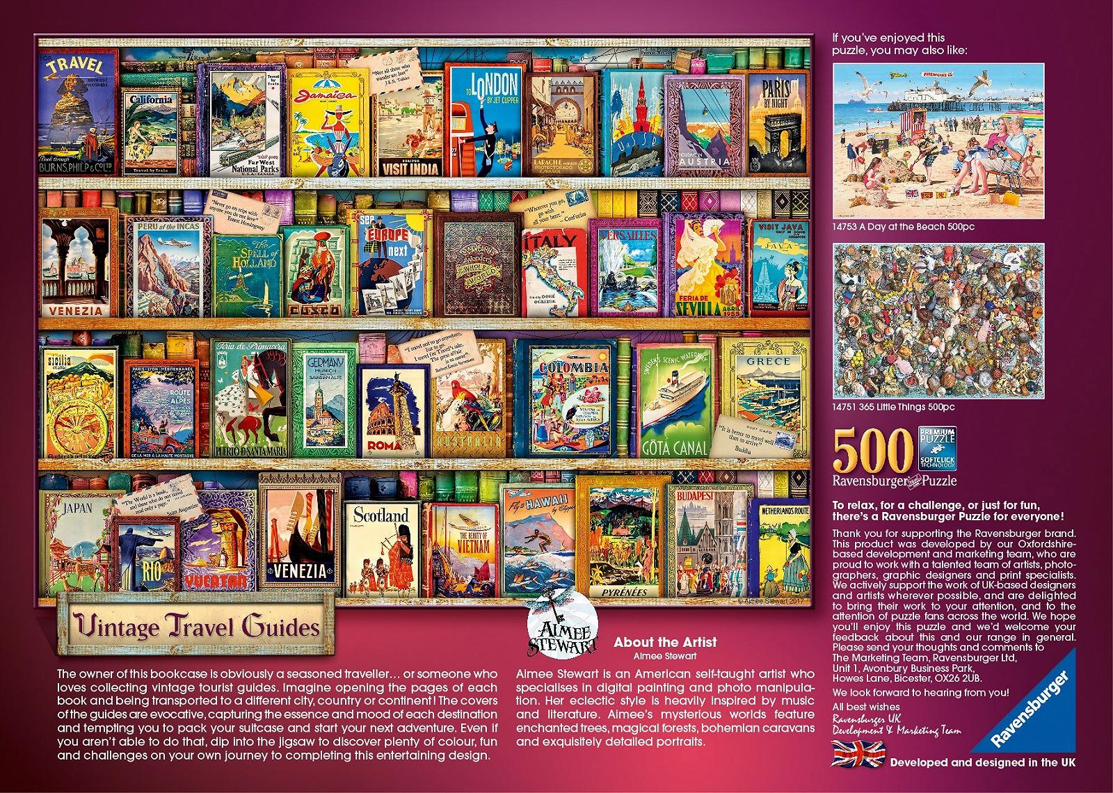 Пазл Ravensburger Vintage Travel Guides 500 деталей, фото №3